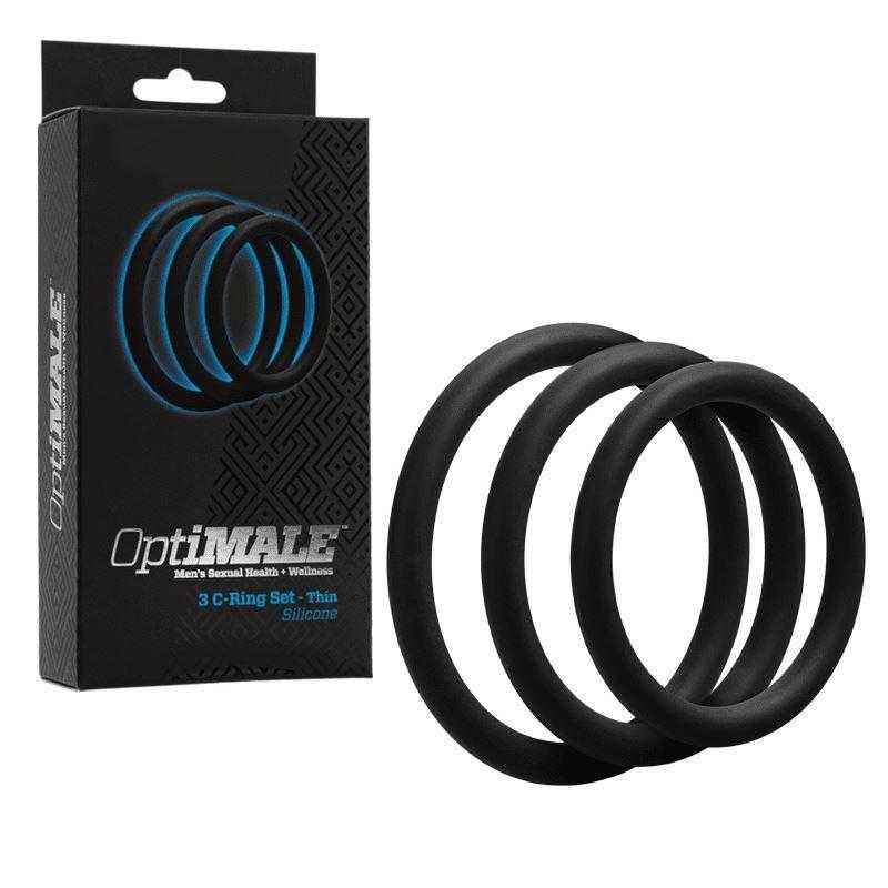 Buy OptiMale 3 C-Ring Silicone Set Thin - Black at