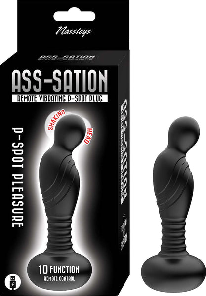 ASS-SATION Remote Vibrating P-Spot Plug - Black | CheapLubes.com