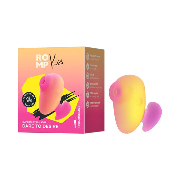 ROMP Kiss Clitoral Stimulator - Pink/Coral - Rechargeable