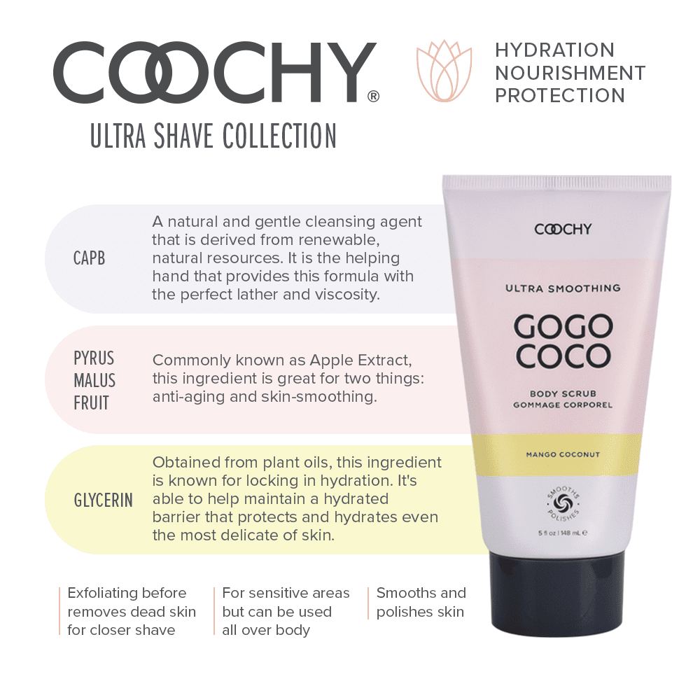 COOCHY ULTRA - Ultra Smoothing Body Scrub -Mango Coconut - 5oz (148 mL) | CheapLubes.com