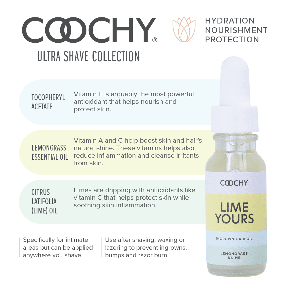 COOCHY ULTRA - Ultra Soothing Ingrown Hair Oil - Lemongrass & Lime - 0.4 oz(12.5 mL) | CheapLubes.com