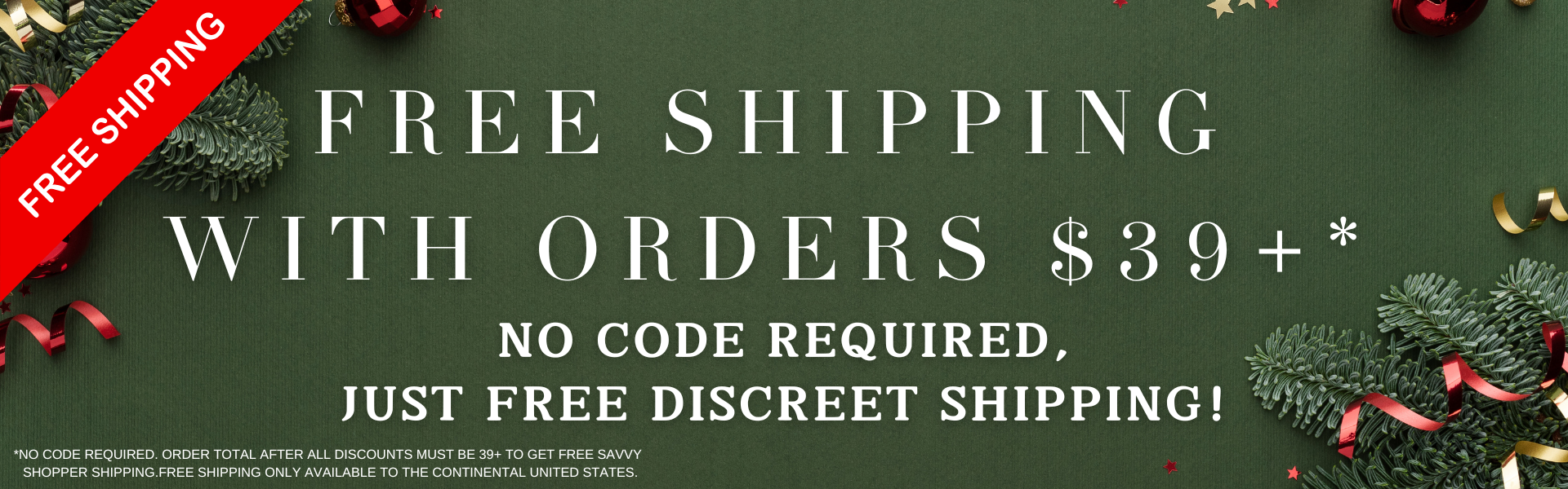 December free shipping homepage banner