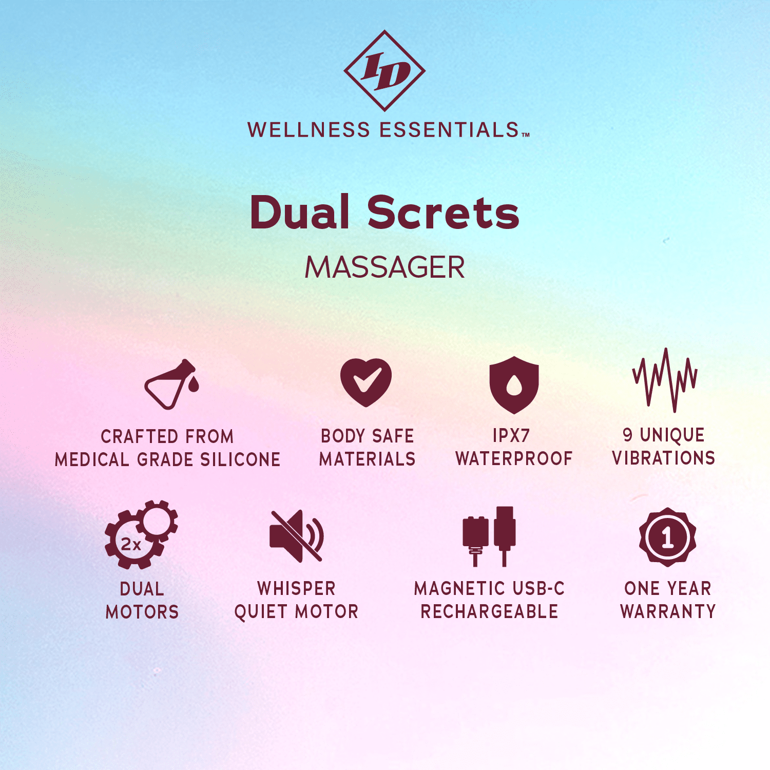 ID Wellness Essentials Dual Secrets Massager - Blue