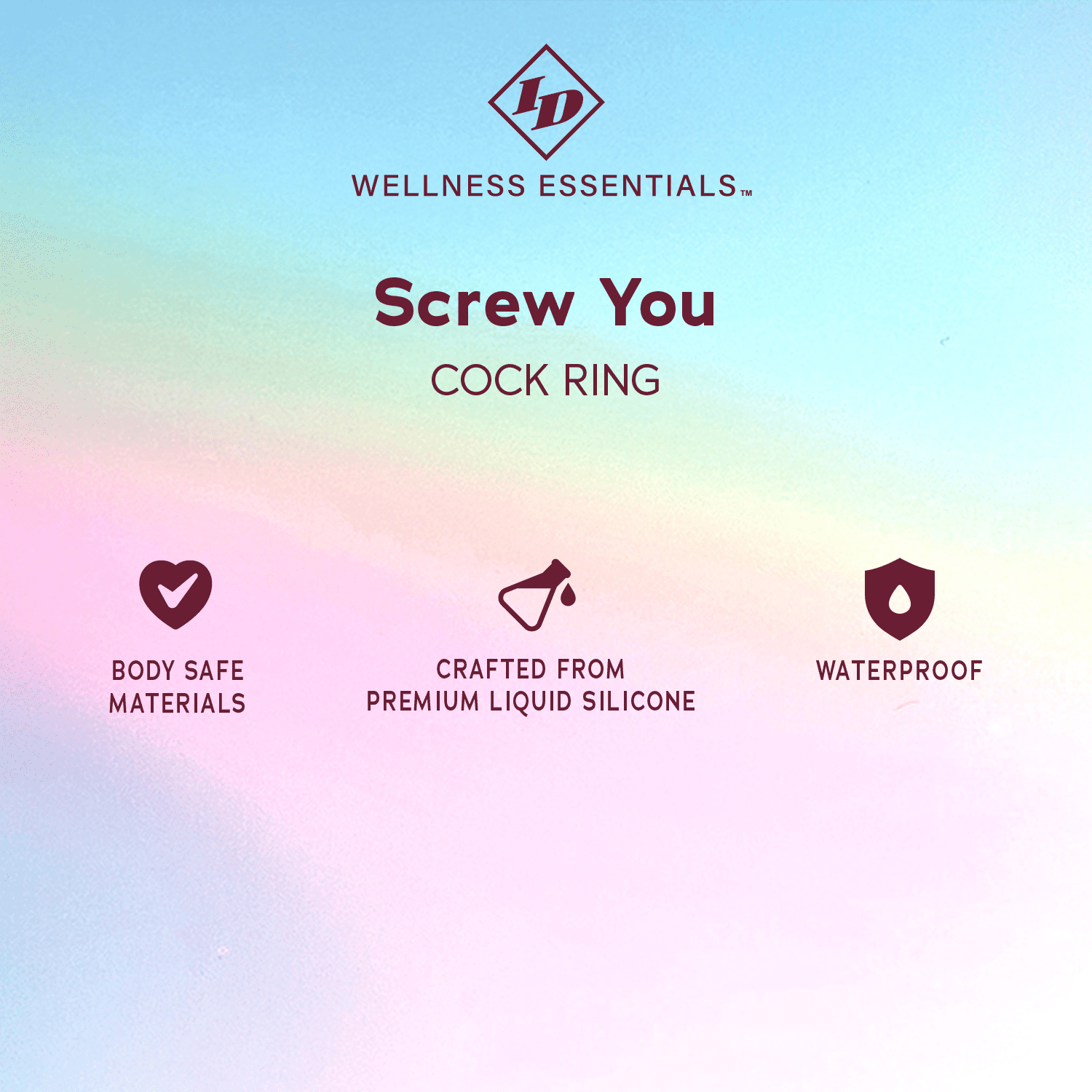 ID Wellness Essentials - Screw you Cock Ring - Blue - 0