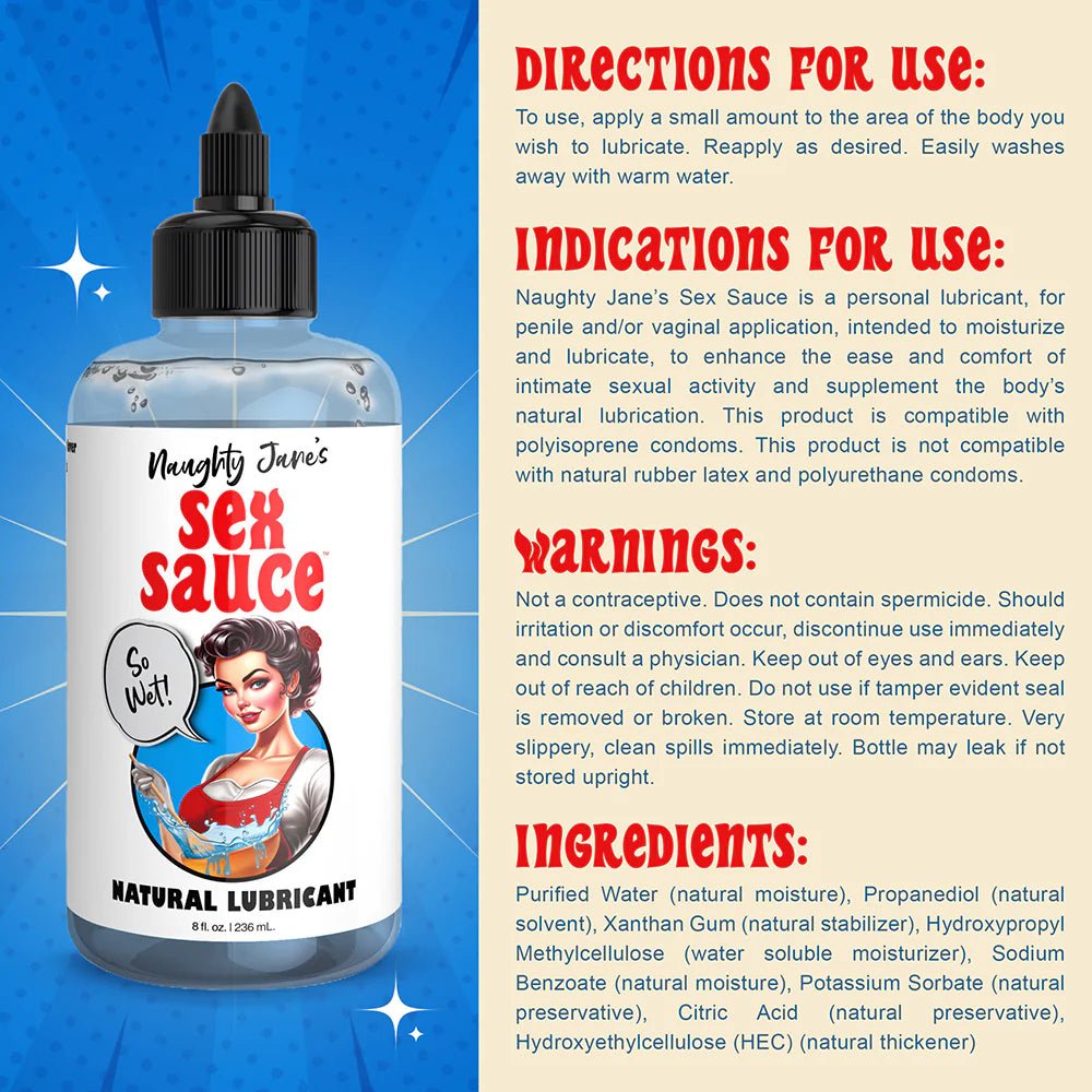 Naughty Jane's Sex Sauce Natural Lubricant 8 oz. - 0