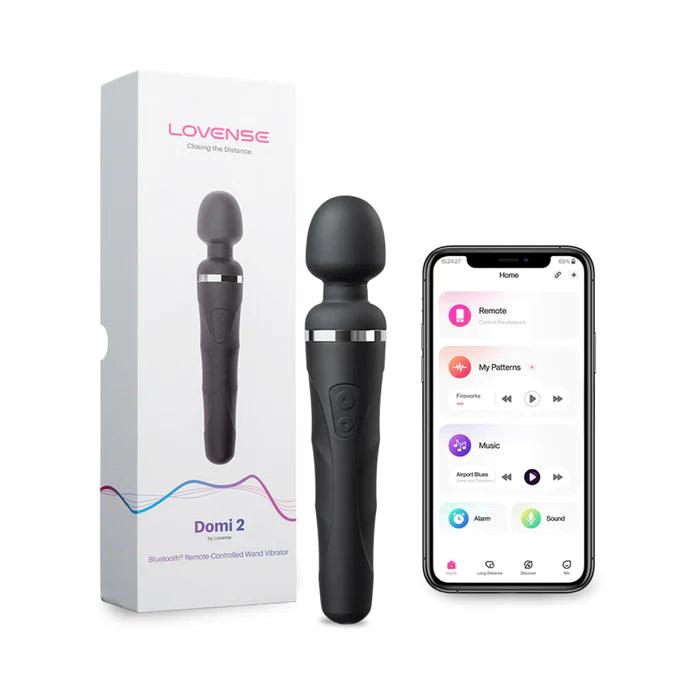 Lovense Domi 2 Bluetooth Programmable Wand Vibrator - Black