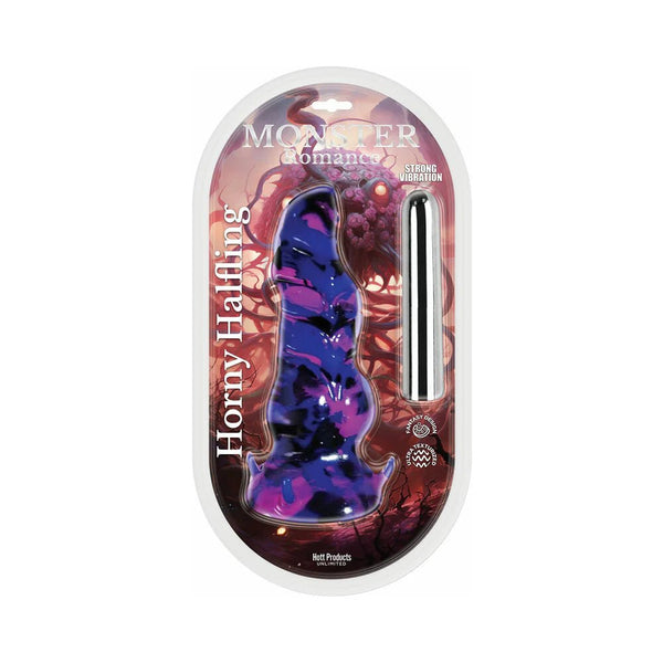 Monster Romance Horny Halfling with Vibrating Bullet Silicone Dildo 7 inch