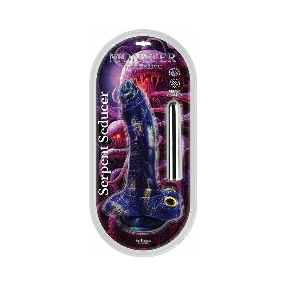 Monster Romance Serpent Seducer with Vibrating Bullet Silicone Dildo 7.5 inch