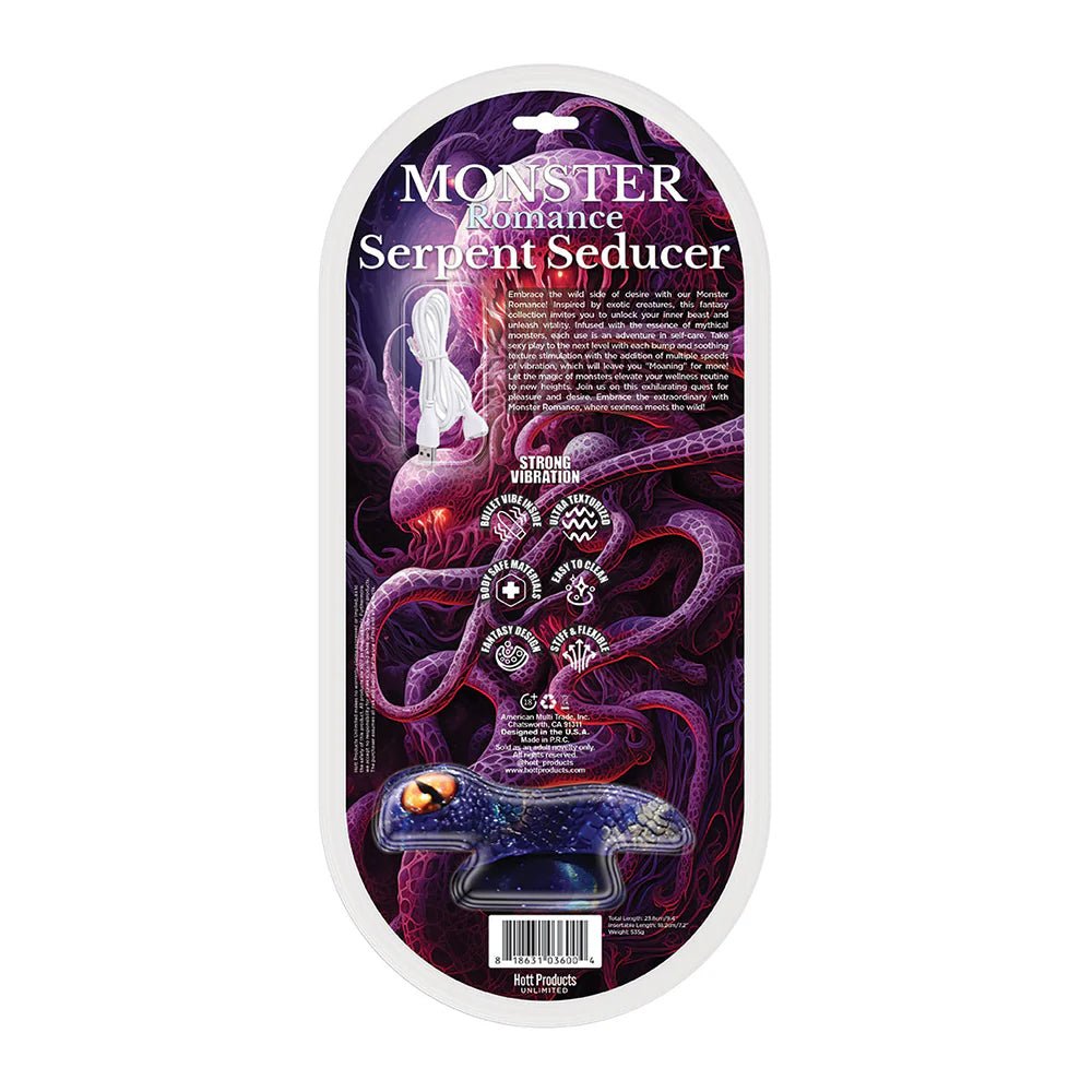 Monster Romance Serpent Seducer with Vibrating Bullet Silicone Dildo 7.5 inch